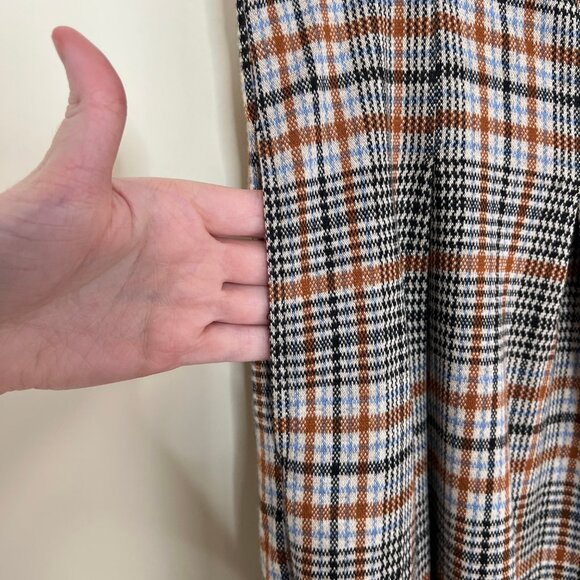 Anthropologie Plaid Wide Leg Pants - Black, Brown, Cream - Picture 10 of 12